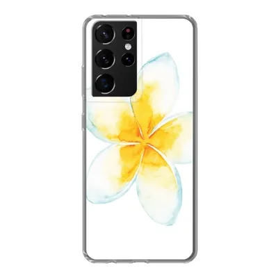 Produktbild von MuchoWow® Handyhülle Schutzhülle Hülle für Samsung Galaxy S21 Ultra Aquarellfarbe - Blume - Tropisch Silikon Softcase Handy Hülle - Mobiltelefon