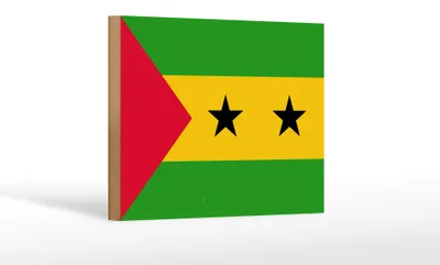 Produktbild von Holzschild Flagge São Tomé und Príncipe 18x12 cm São Tomé Dekoration