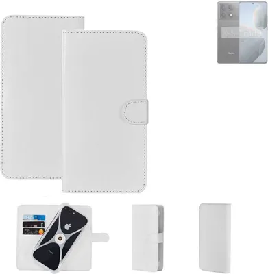 Produktbild von K-S-Trade Handy Hülle Schutz Hülle kompatibel mit Xiaomi Redmi K70E Cover Case Bookstyle Bumper weiß 1x