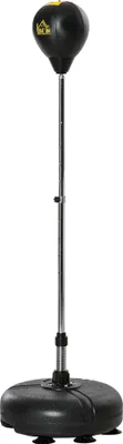 Image de Sac de frappe sur pied - Sac de frappe sur pied - Réglable en hauteur sur 4 niveaux - Socle remplissable - Gants et pompe - Pour adultes - Noir