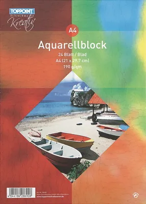 Produktbild von Aquarellblock 210x297mm DIN A4 24 Blatt 190g/m²