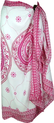 Produktbild von Bali Sarong, Wandbehang, Wickelrock, Sarongkleid Mandala - Pink, Uni, Viskose, 160*110*0,5 cm, Sarongs & Tücher