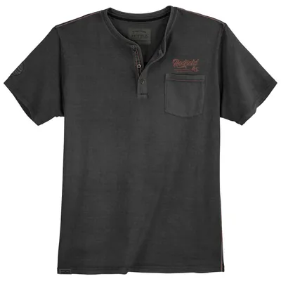 Produktbild von Redfield modisches Henley T-Shirt Übergröße schwarz