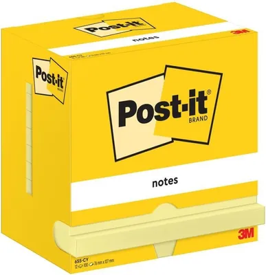 Produktbild von Post-it-MemoBlok 3m Post-It 655 76x127mm Gelb | Box A 12 Stück | 12 Stücke
