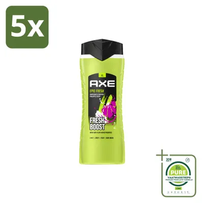 Obrázek produktu pro 5 kusů sprchového gelu AXE Epic Fresh Fresh Boost 3 v 1, objem 400 ml, velkopack