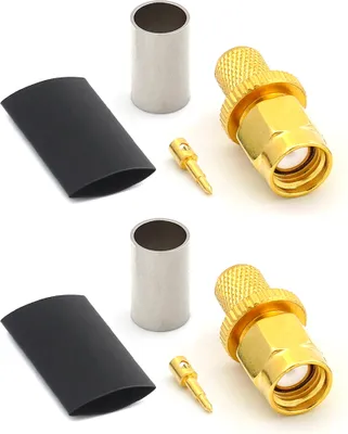 Produktbild von SMA Stecker LMR240 LMR-240 RG59U RG8X RG-8X RF-Koaxialkabelstecker, vergoldet (2er-Pack)