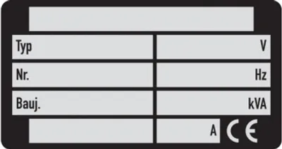 Produktbild von Dreifke® Typenschild, 9 Freifelder mit CE-Kennzeichen - Bund = 25 Stk. | Alu ...