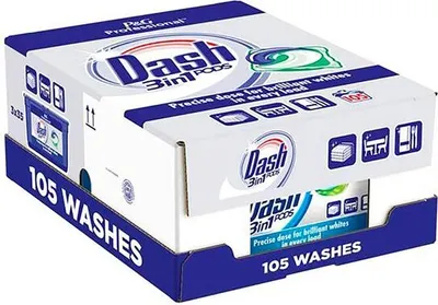 Produktbild von Dash 3in1 Pods Brilliant Whites – 3 x 35 Wäschen
