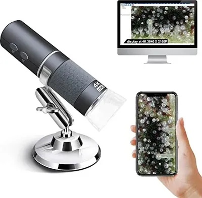 Produktbild von Ninyoon 4K WiFi Microskop iPhone Android, 50 1000x USB Digital Wireless Super HD Endoskop Kamera kompatibel alle Mobiltelefone iPad Android Tablet