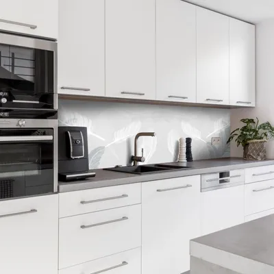 Produktbild von Dedeco Küchenrückwand Motiv: Kunst V5, 3mm Aluminium Alu-Platten als Spritzschutz Küchenwand Verbundplatte wasserfest, inkl. UV-Lack glänzend, alle Untergründe, 240 x 60 cm