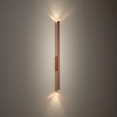 Produktbild von Wandlampe Metall G9 H: 78 cm in Kupfer 2-flammig länglich Modern Wandleuchte