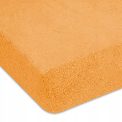 Produktbild von Designpremium Spannbettlaken Frottee Orange 70x180 cm mit Gummizug