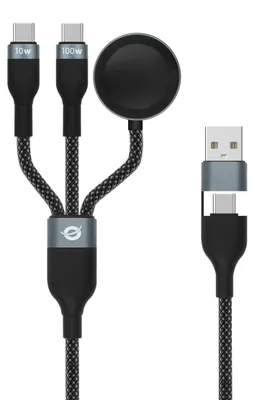 Obrázok produktu pre Conceptronic ETTA08B15, 1,5 m, USB A, 2 x USB C, USB 2.0, 0,48 Gbit/s, Čierna