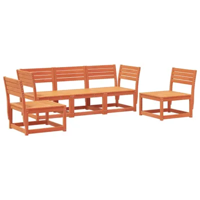 Produktbild von 5-tlg. Garten-Sofagarnitur Wachsbraun Massivholz Kiefer