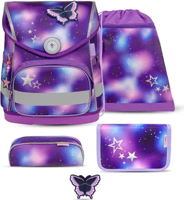 Produktbild von Belmil Compact ergonomisches Schulranzen-Set 5-teilig "Shining Fairy" mit Brustgurt, Magnetverschluss, einem Patch