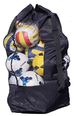 Image de Sac de sport en filet, sac à bandoulière avec cordon de serrage, grand filet pour ballons, sac étanche pour ballons, idéal pour l'entraînement de football, de basketball et de volleyball