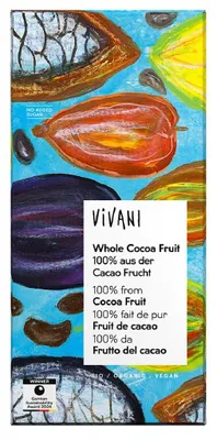 TABLICZKA KAKAOWA Z CAŁEGO OWOCU KAKAOWCA BIO 80 g - VIVANI