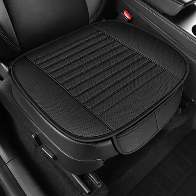 Image de Coussin universel pour siège de voiture, respirant et confortable, pour siège avant (Noir, 49x47 cm)