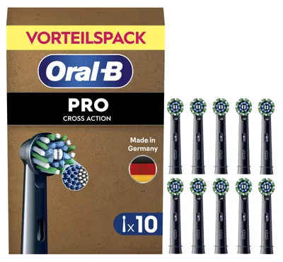 Productafbeelding van Oral-B Pro CrossAction opzetborstels, 10 stuks (verpakt in een omdoos zonder onnodige verpakking)