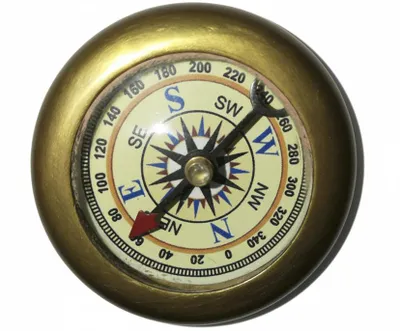 Produktbild von Kleiner Flacher Kompass Altmessing Retro Design Antik 4,5 cm, KI-generiertes Bild