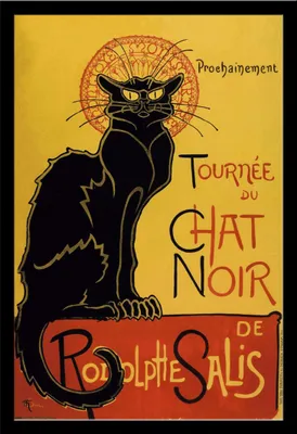 Produktbild von Steinlen, Theophile - Poster - Tournee du Chat Noir + Wechselrahmen, Shinsuke® Maxi MDF schwarz, Acryl-Scheibe