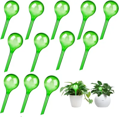 Imagen del producto de Esferas de riego para plantas, autoirrigables, juego de 12 unidades, 13x5 cm, para plantas de maceta
