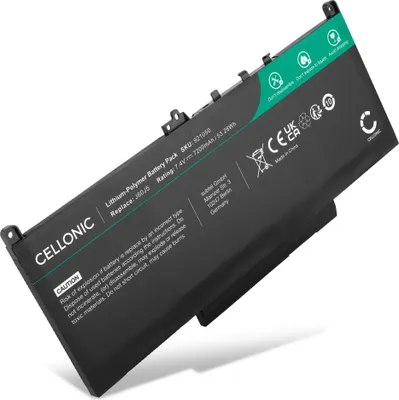Produktbild von CELLONIC 1x Akku für Notebook Kompatibel mit Dell Latitude 14 (E7470), Latitude 12 (E7270), P61G (Latitude E7470), J60J5 - (7200mAh, 7.4V)