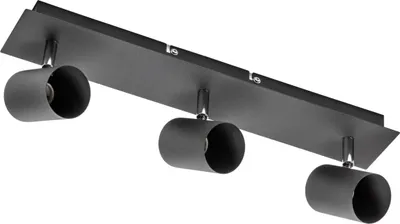 Produktbild von GTV - Deckenleuchte VENETO | moderne Beleuchtung für Büros, Wohnungen und Räume | Deckenlampen Deckenleuchten | 3 x GU10 | Rund | Schwarz