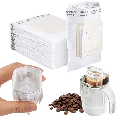 Productafbeelding van Hangende koffiefilters - Wegwerp koffiezakjes - Geschikt voor reizen, thuis en op kantoor - 40 stuks