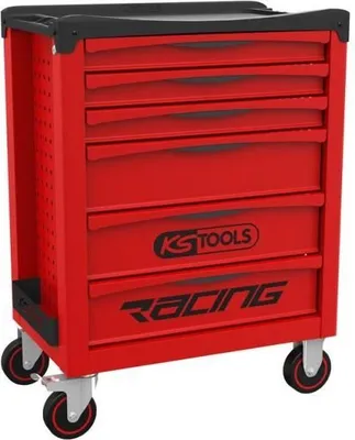 Image de Servante d'atelier KS Tools, 6 tiroirs, Rouge, Charge max 30 kg par tiroir, Roues Ø 125 mm