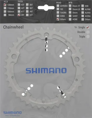 Immagine prodotto di SHIMANO ALFINE FC-S500 39 denti argento - rapporto di trasmissione efficiente per...