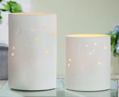 Obrázek produktu pro GILDE Stolní lampa, "Dandelion", motiv pampelišky, porcelán, bílá, , d. 10,5 cm, š. 18 cm, v. 28,5 cm 32318