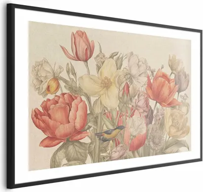 Produktbild von Posterpapier Poster - Flower Bouquet on a Cream Background 60x40 cm Blumen b-H-10034-ao-a
