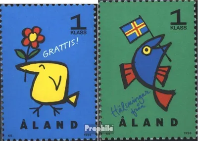 Produktbild von Briefmarken Finnland - Aland 1996 Mi 107-108 (kompl.Ausg.) postfrisch Grußmarken