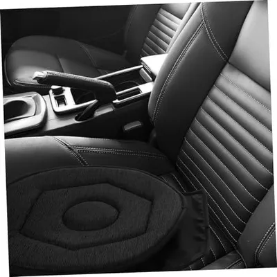 Produktbild von Verdicktes, drehbares Autositzkissen, 360° drehbar, für ältere Menschen und Schwangere, schwarzes Komfort-Sitzpolster
