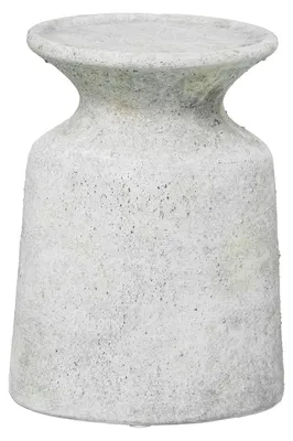Keramik-Kerzenhalter, rustikal weiß, 11x13x17 cm