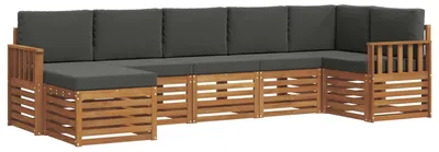 Imagen del producto de vidaXL Juego de sofás de exterior, 7 piezas, color natural y antracita