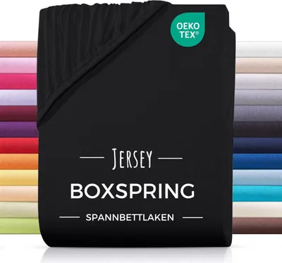 Produktbild von Jersey Boxspringbett Spannbettlaken 180x200 180x220 200x200 200x200 aus 100% Baumwolle