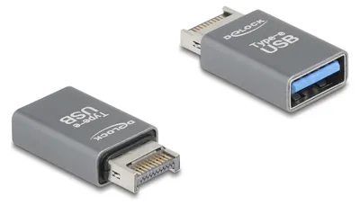 Image de Delock Adapter USB 10 Gbps Typ-E Key A Stecker zu Typ-A Buchse Metall 67230 - Adapter