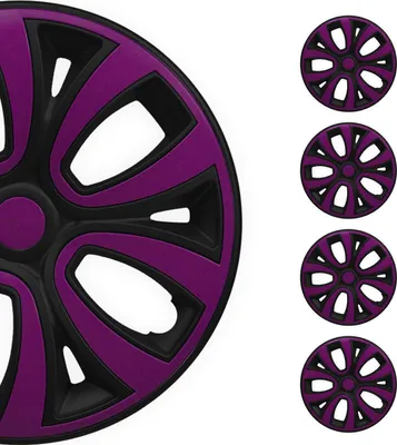 Produktbild von 4x Radblenden Radzierblenden Radkappen für 14" Zoll Stahlfelgen Lila Schwarz