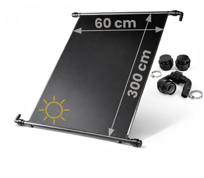 Produktbild von HAF Solarkollektor Poolheizung (1x 300x60cm) – Sonnenenergie für Gartenpool, Heizmatte um 10m³ Wasser mit Solar 6°C zu erwärmen (Ohne Solarweiche)