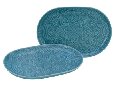 Produktbild von CreaTable, 21625, Orient Mandala Aquamarine, Plattenset 2-tlg, Porzellan