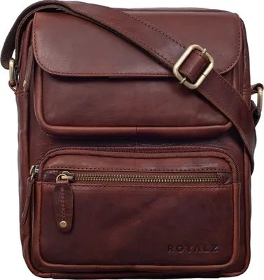Produktbild von ROYALZ "Florida" Schultertasche Herren Klein Leder Vintage Look Kleine Umhängetasche Männer mini Messenger Bag Ledertasche