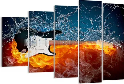 Produktbild von Bild auf Leinwand - Leinwandbild - Gitarre Instrument Musik - 150x100cm - Wand Bild - Wanddeko - Leinwanddruck - Bilder - Kunstdruck - Wanddekoration - Leinwand bilder - Wandkunst - EG150x100-0215
