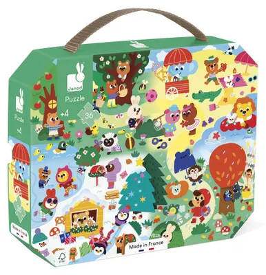 Produktbild von Janod Puzzle - 4 Jahreszeiten - 36 Teile - Kinderpuzzle