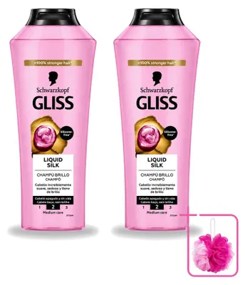 Productafbeelding van 2 x Gliss-Kur Liquid Silk Shampoo voor zijdezacht haar - 400 ml - Voordelige verpakking - 2 stuks