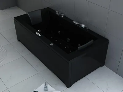 Image de Baignoire Torino 182 x 90 cm Noir