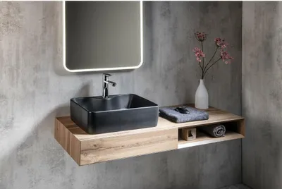 Immagine prodotto di BALENA Lavabo in Vetroceramica 48x37 cm, nero opaco