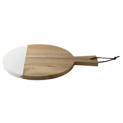 Produktbild von GUSTA Servierbrett mit Marmor Optik ø25cm, weiß/natur