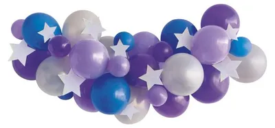 Produktbild von Luftballongirlande lila blau silber Sterne  Ballongirlande